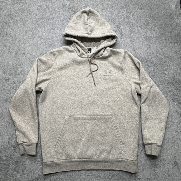 Under Armour Hoodie Mens Medium Gray Pullover Hooded‎ Sweatshirt Fleece Athletic - Picture 1 of 6